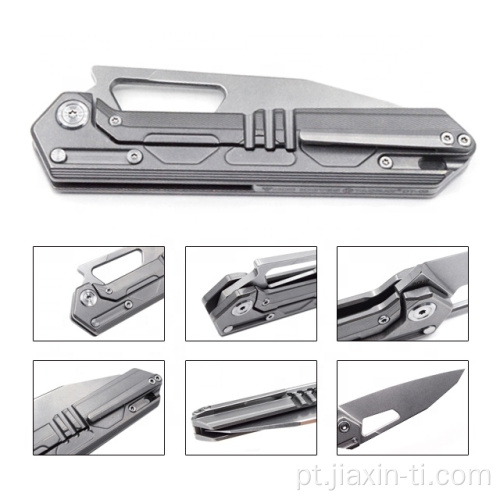 Titanium Handle EDC canivete dobrável feito à mão